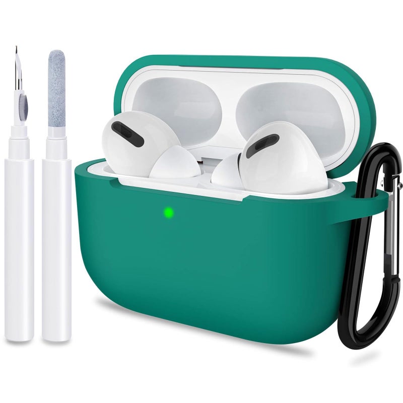 ATUAT for AirPods Pro 1st/2nd Generation Case Cover, Protective Silicone Skin Accessories with Keychain for Women Men for Apple AirPods Pro 2019/2022 Charging Case,Front LED Visible-Sea - Image 1